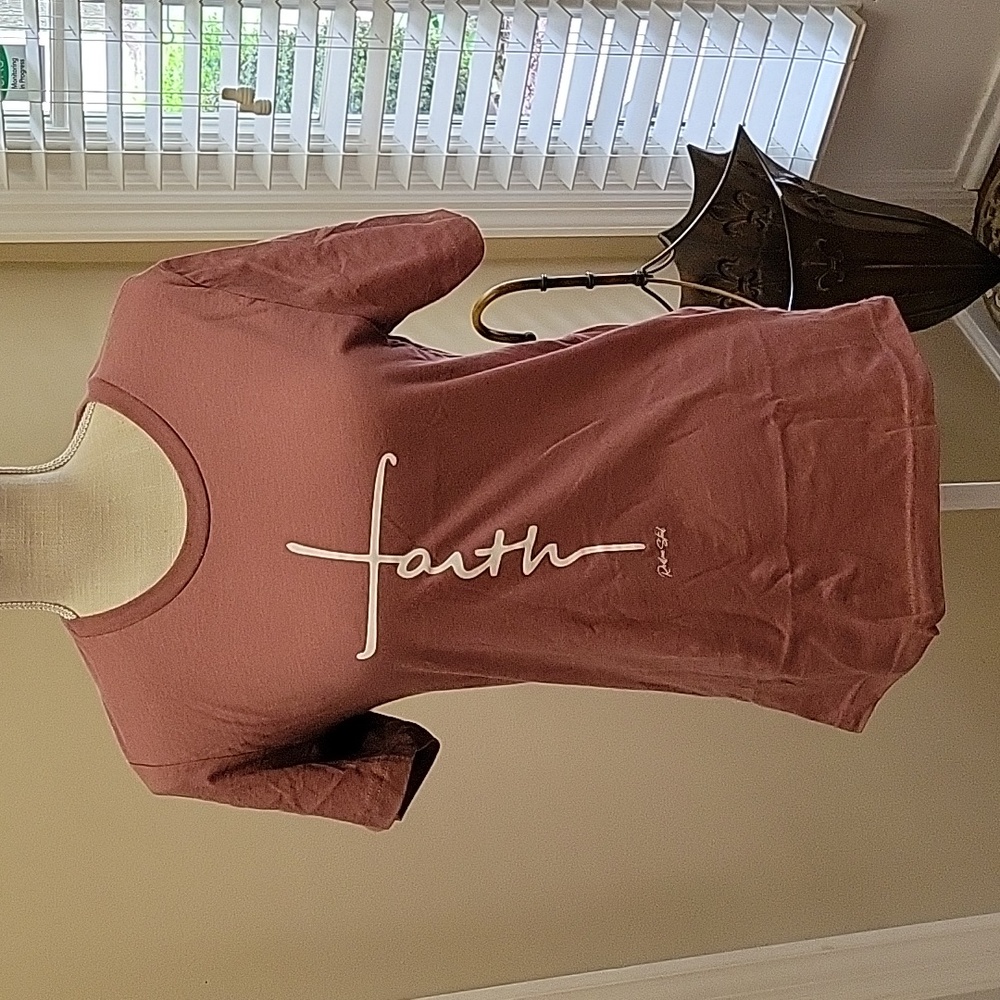 Bella Canvas FAITH short sleeve tee shirt heather purple white crew neck…S New